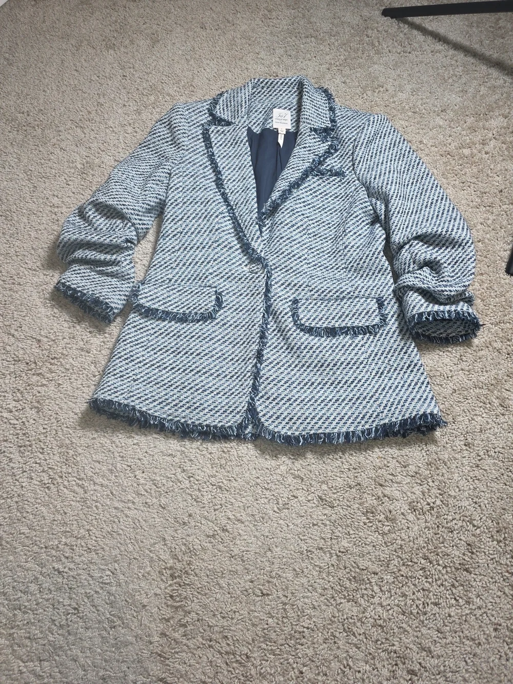 Cinq à Sept Noemie Khloe Bouncle Blazer In Navy Multi Sz 0 - Picture 5 of 13